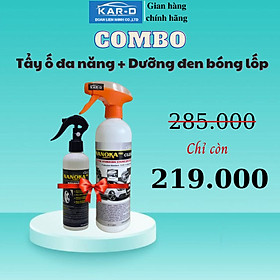 Combo 2 chai Tẩy ố đa năng Nanoka 550ml và Chai xịt dưỡng đen bóng lốp ô tô Nanoka 250ml