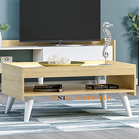 Bàn trà sofa gỗ công nghiệp FINILI chân gỗ tự nhiên đẹp phong cách bắc âu FNLO9780
