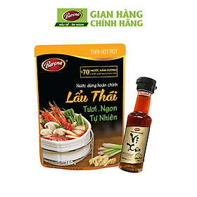 Combo 1 Nước Dùng Hoàn Chỉnh BARONA - Lẩu Thái 180g và 1 Nước Mắm Cao Cấp VỊ XƯA 40N 50ml