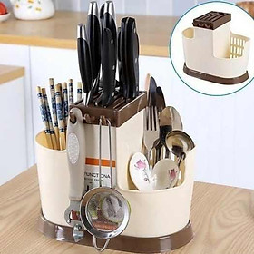 Mua (HCM TIỆN LỢI) Ống Để Đũa Thìa Có Móc Treo Kèm Khay Cắm Dao Kéo. Sản Phẩm Nhựa Cao Cấp Việt Nhật