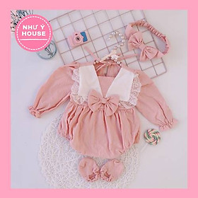 Bodysuit bé gái 5 - 13kg dài tay màu hồng Như ý house