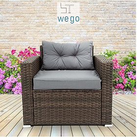 WEGO Ghế sofa mây nhựa ngoài trời/ sân vườn/ hồ bơi/ sofa ban công //Outdoor Furniture Rattan Sofa Rattan Chair Garden Outdoor Chair