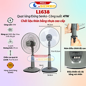 Quạt Điện Đứng Senko L1638 - Giao Màu Ngẫu Nhiên - Hàng Chính Hãng