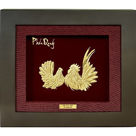 Tranh Vàng 24K PRIMA ART - Gà Cần Cù - Kích thước 18 x 20 cm - CGS-0625-04