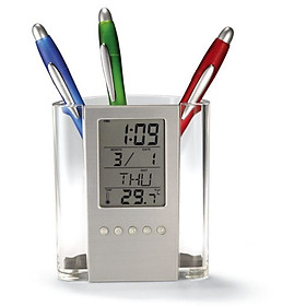 BÁO GIÁ Màn Hình Lcd Nhỏ | Shopee Lazada Sendo Tiki mới nhất 54 Đồng hồ để bàn màn hình LCD xem thời gian kiêm hộp đựng bút để đồ dùng văn phòng nhỏ gọn, tiện lợi V2 (Tặng bộ 6 con bướm dạ quang phát sáng)