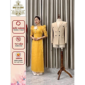 Áo dài đẹp truyền thống_quý phái với tông vàng sang chảnh