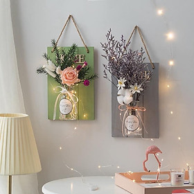 Mua Lọ thủy tinh trồng cây thủy canh hoặc cắm hoa khô kèm bảng gỗ xinh xắn trang trí đẹp mắt