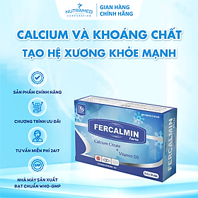 Viên uống Fercalmin Forte hỗ trợ bổ sung canxi, vitamin và khoáng chất cho cơ thể (30 viên) - Nutramed
