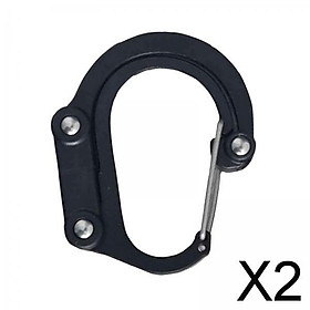 2xCarabiner Clip And Hook for Travel Backpack Handbag Holder Hanger Black