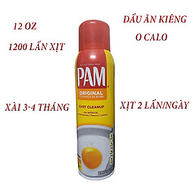 Dầu ăn kiêng dạng xịt Pam 0 calo chính hãng chiên xào ăn eatclean, giảm cân