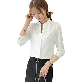 Sơ mi nữ chui đầu cổ trụ xinh xắn Dv08