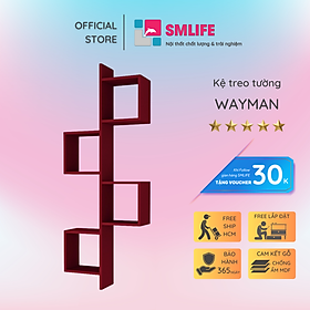 Kệ gỗ treo tường trang trí hiện đại SMLIFE Wayman  | Gỗ MDF dày 17mm chống ẩm | D60xR20xC150cm - Màu