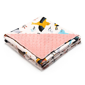 insular Baby Dotted Blanket 62.2*39.4 Inches Soft Cotton & Plush Skin-friendly Breathable Unisex Infant Receiving