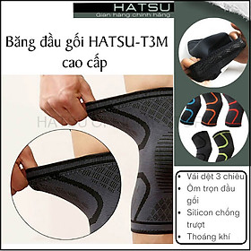 Băng đầu gối HATSU-T3M cao cấp - Dùng trong tập gym - chạy bộ - đạp xe - Dành Cho nam và nữ