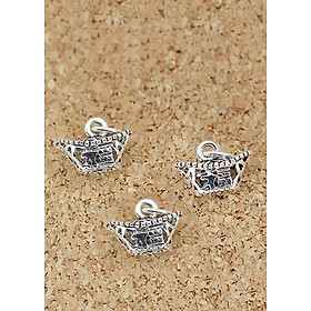 Combo 3 cái charm bạc hình nén vàng khắc chữ treo - Ngọc Quý Gemstones