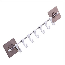 Mua Thanh treo đồ inox dán tường tủ quần áo  nhà bếp  có 6 móc chịu lực tiết kiệm diện tích GD263-MTSC-ThanhINOX