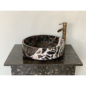 Mua CHẬU LAVABO ĐÁ TỰ NHIÊN MÀU NÂU DA BÁO NVM31