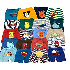 Quần đùi chục borip mông thú - set 10 cái - đẹp cho bé trai bé gái hàng from to size 2-6 MD54