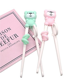 Cartoon Bear Learning Training Chopsticks Plastic Chopsticks For Children Enlightenment Cute Baby Tableware