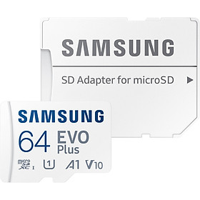 Thẻ Nhớ microSD EVO Plus 64/128/256/512GB (KA), Class 10, 130 MB/s hiệu SAMSUNG; Model: MB-MC64/128/256/512KA/APC (Kèm Adapter) - Hàng Chính Hãng