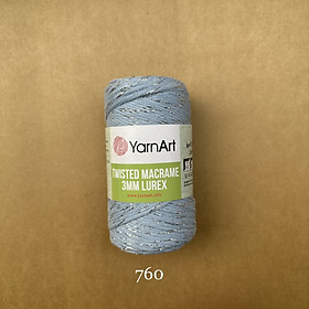 Sợi Twisted Macrame 3 MM Lurex nhập khẩu từ Yarnart, đan móc giỏ xách, nón, trang trí nội thất, vỏ ghế