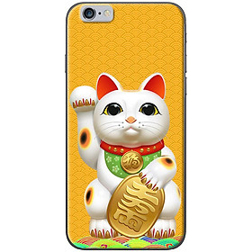 Ốp Lưng Dành Cho iPhone 6/ 6S - Mèo May Mắn Nền Vàng