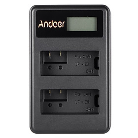 Bộ Sạc Pin Li-ion Hai Khe Màn Hình LED Andoer Kèm Cáp USB Cho Máy Ảnh Canon Rebel T3i T5i T4i T2i EOS 600D 550D 700D 650D Kiss X5 X4 (LP-E8)