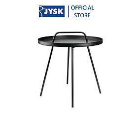 Bàn góc ngoài trời JYSK Idre thép sơn tĩnh điện đen DK45xC52cm