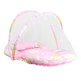 Kids Baby Crib Netting Newborn    w/ Pillow Pink