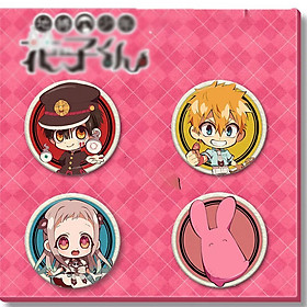 Combo 4 huy hiệu cài áo JIBAKU SHOUNEN HANAKO-KUN - ÁC MA NHÀ XÍ HANAKO anime
