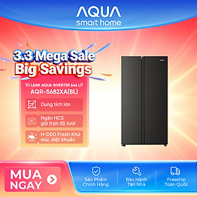 [SALE SỐC] Tủ lạnh Aqua Inverter 646 lít AQR-S682XA(BL) - Bảo hành 2 năm - Freeship toàn quốc - Hàng chính hãng