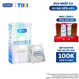 Hình ảnh Bao cao su Durex Invisible Extra Thin Extra Sensitive 1 Hộp 10 Bao