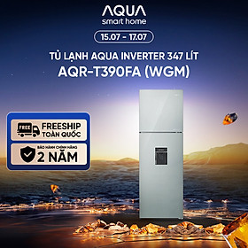 Tủ lạnh Aqua Inverter 347 lít AQR-T390FA(WGM) - Bảo hành 2 năm - Freeship toàn quốc - Hàng chính hãng