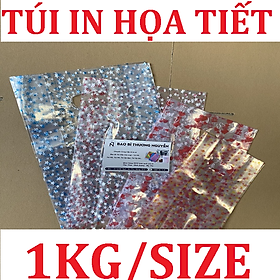 1Kg Túi PP in họa tiết 3D, Đựng mỹ phẩm, quần áo bao đẹp, Màu họa tiết ngẫu nhiên