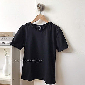Áo thun nữ chất cotton mát, áo cổ tròn thấm hút , áo nữ tay ngắn màu đen