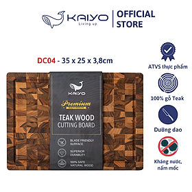 Mua Thớt chặt gỗ teak đầu cây KAIYO size M 35 x 25 x 3 8cm
