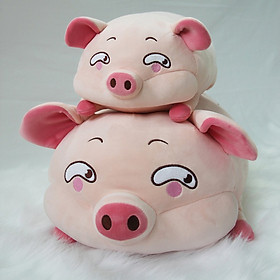 Gấu bông heo hồng mắt liếc vui nhộn, lợn mắt liếc đáng yêu siêu mềm (45cm--->75cm) vải miniso 4 chiều cao cấp mềm êm, an toàn cho trẻ nhỏ