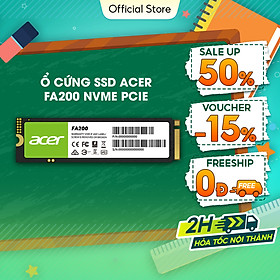 Mua Ổ cứng SSD Acer FA200 M.2 NVMe 2.0 PCIe 4.0  Read speeds up to 7200 MB/s  tương thích Laptop  PC  PS5 - Bảo hành 5 năm Hàng chính hãng