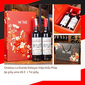 Hộp wine đỏ 2 chai Chateau La Grande Gelleyre Pháp