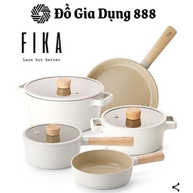 Set Nồi 5 Món NEOFLAM FIKA, Chất Liệu Thép Không Gỉ, Phủ Gốm Chống Dính, Dẫn Nhiệt Tốt, Dùng Cho Mọi Loại Bếp