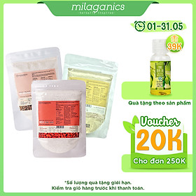 Combo 3 Gói Bột Đậu Đỏ, Cám Gạo Và Yến Mạch Thiên Nhiên Milaganics (100g/gói)