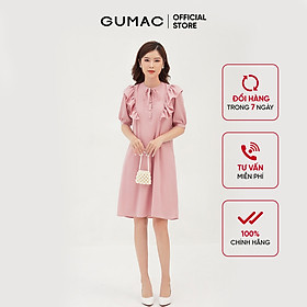 Đầm suông nữ thiết kế phối bèo vai GUMAC DB308