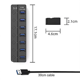 Mua Hub usb 7 cổng 3.0 tốc độ cao Vinetteam bộ chia usb 3.0 7 cổng mở rộng kết nối chuyển đổi cho laptop  máy tính - hàng chính hãng