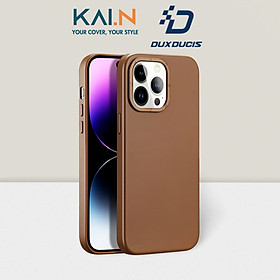 Ốp Lưng Case Bảo Vệ Da Cao Cấp Sạc Từ Tính Dux Ducis Grit Series PU Dành Cho iPhone 14 Pro Max - Hàng Chính Hãng