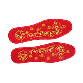Feng Shui Seven Coins Insoles Feng Shui Insoles Foot Pads Good Luck Insoles Shoe Insoles Comfortable Red for Men Women Cold Weather Training