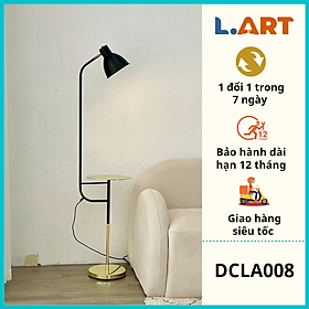 Đèn cây đứng phòng khách kèm bàn màu đen - vàng sang trọng phong cách Châu Âu DCLA008