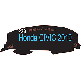 Thảm da Taplo vân Carbon Cao cấp dành cho xe Honda Civic-2019-2020 có khắc chữ Honda Civic và cắt bằng máy lazer