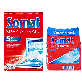 Combo Bột , Muối rửa bát chuyên dụng cho máy Somat - Đức