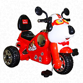 Xe 3 bánh Nhựa Chợ Lớn hình Bò Con - Chú Chó - Vespa Bò Con - Super Harley (Không nhạc) - Đỏ