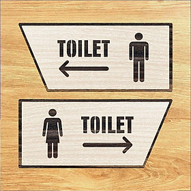 Biển toilet chỉ hướng nam nữ bằng gỗ cắt laser mẫu TL32
